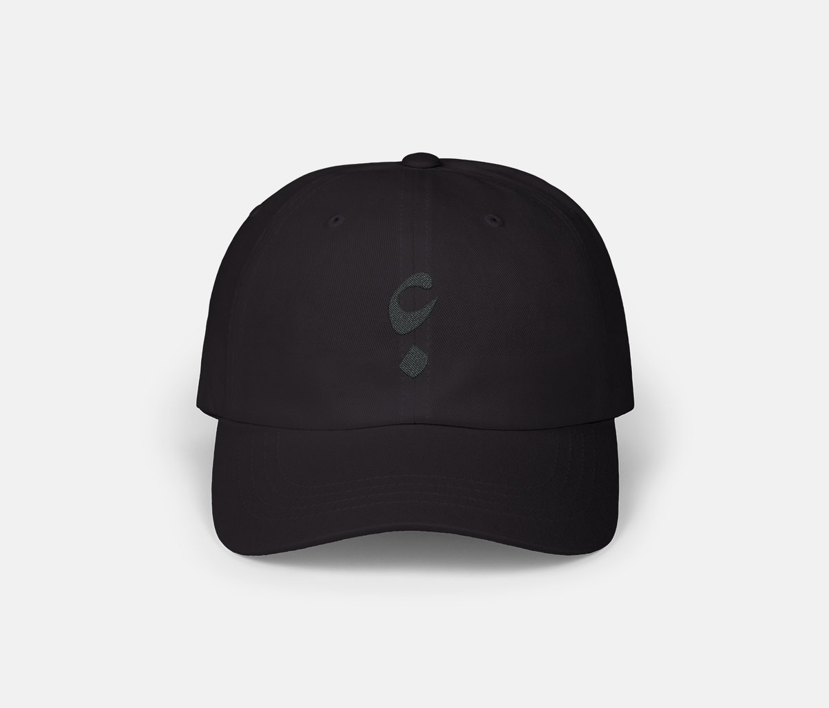 Black Muted Logo Hat